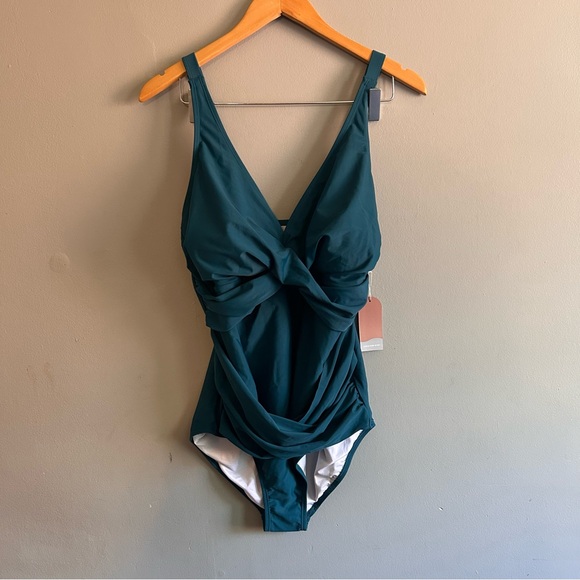 NWT One Piece V Neck Tummy Control Swimsuit | Size: XL - Picture 3 of 6